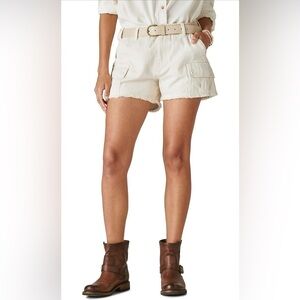 NWT- Lucky Brand Women's Raw Hem Utility Short  SIZE: 24  Color: Stone